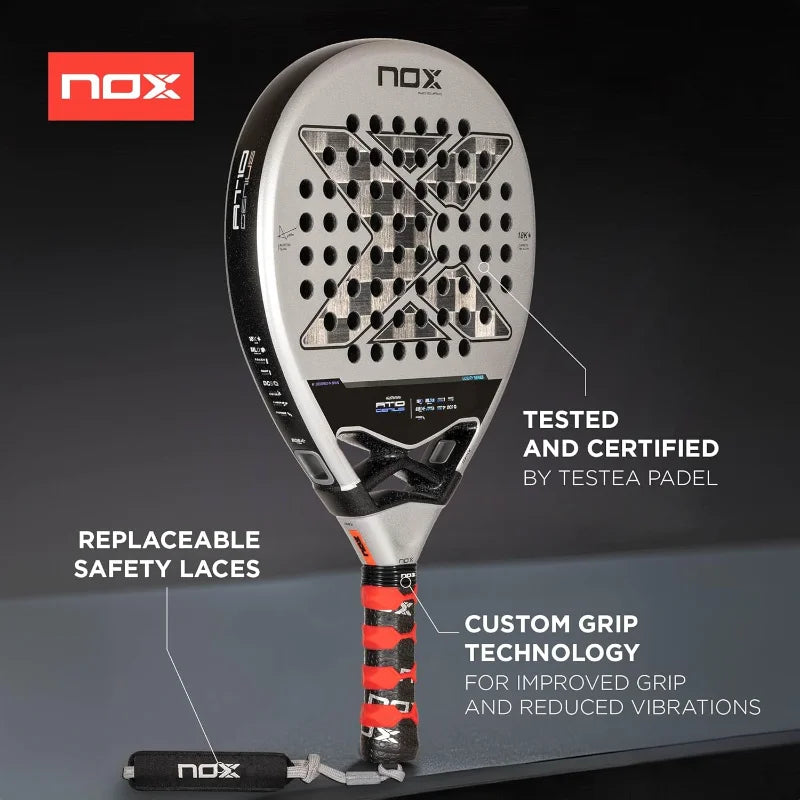 Padel Racket AT10 by Agustin Tapia – 18K Aluminized Carbon with MLD Black EVA Core