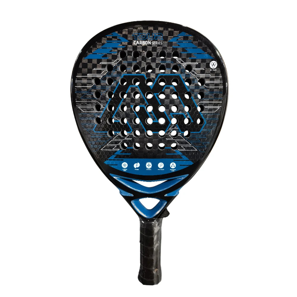 MOZKIUB Beach Tennis Padel Racket – 12K Carbon Fiber Surface with 3D Face & EVA Memory Foam Core