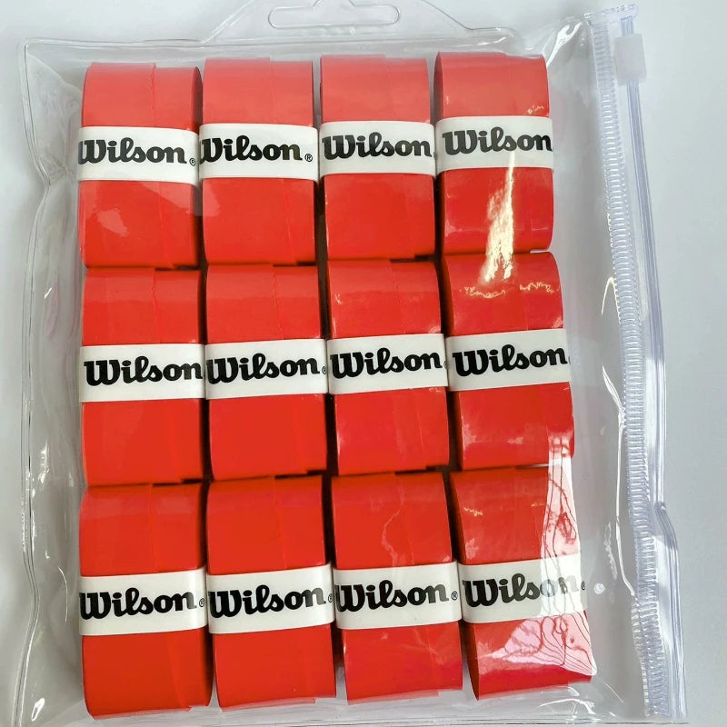 12PCS Wilson Tennis Racket Overgrip Sweat Band Absorption Grip PU Badminton Racket Handle Grip Tennis Griptape Padel Racket Grip
