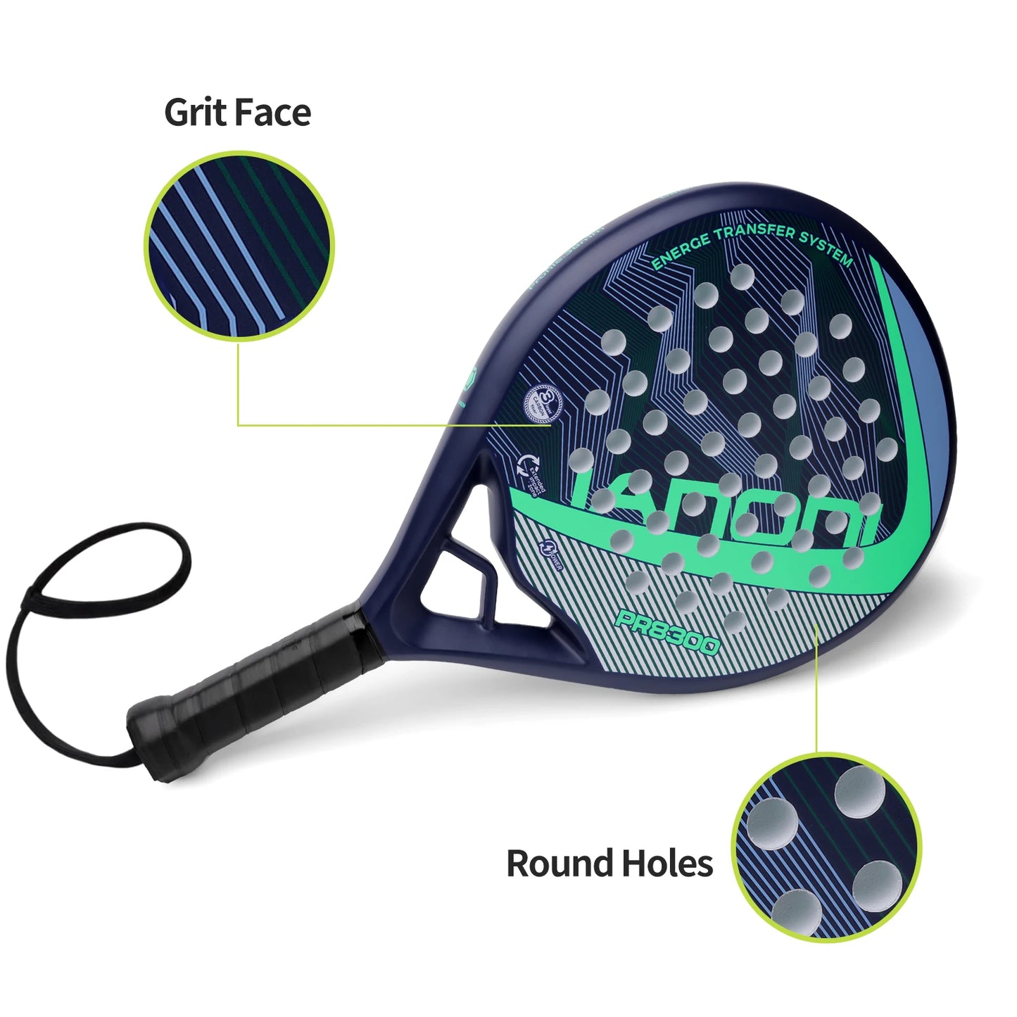 IANONI Padel Racket – Carbon Fiber Surface with EVA Memory Flex Foam Core