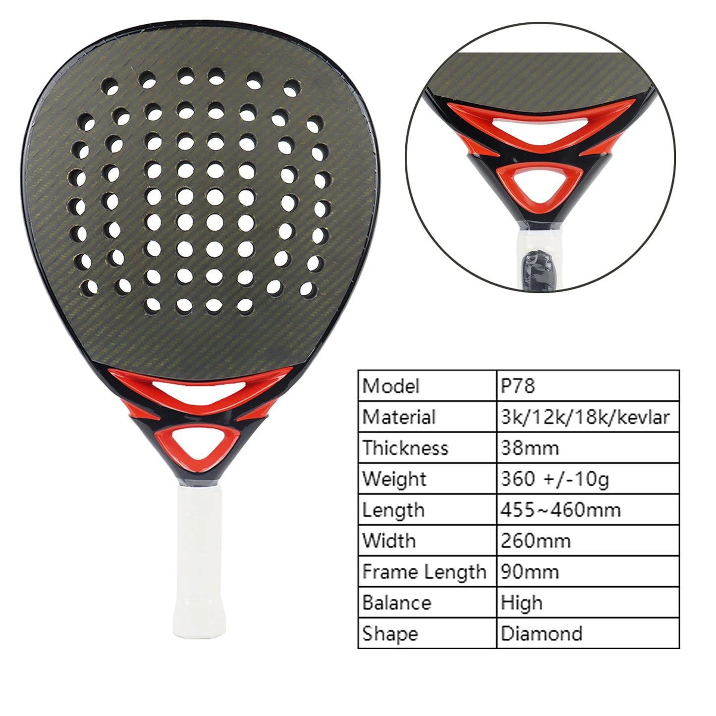 Carbon Fiber Padel Racket – Professional Tennis Paddle for Advanced Players