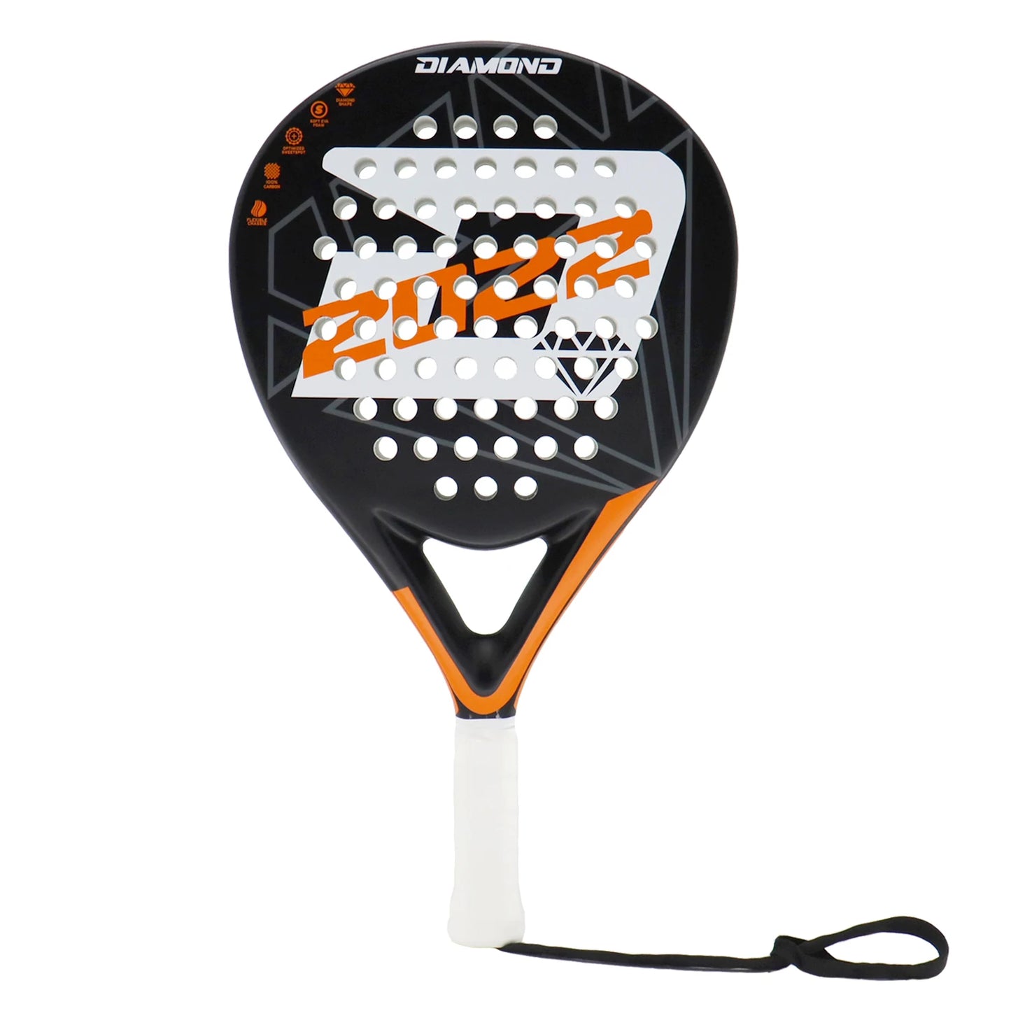 DIAMOND 2022 Padel Tennis Racket Set – Carbon Fiber Diamond Shape with EVA Memory Core & Balls (Set of 2)