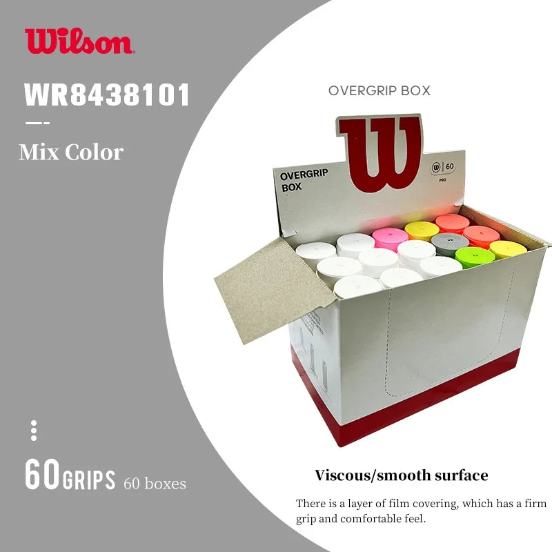 60pcs/lot Wilson Tennis Overgrip Hand Glue Padel Racket Tenis Grip Anti-Slip Training Sweatband Tennis Badminton Accessories