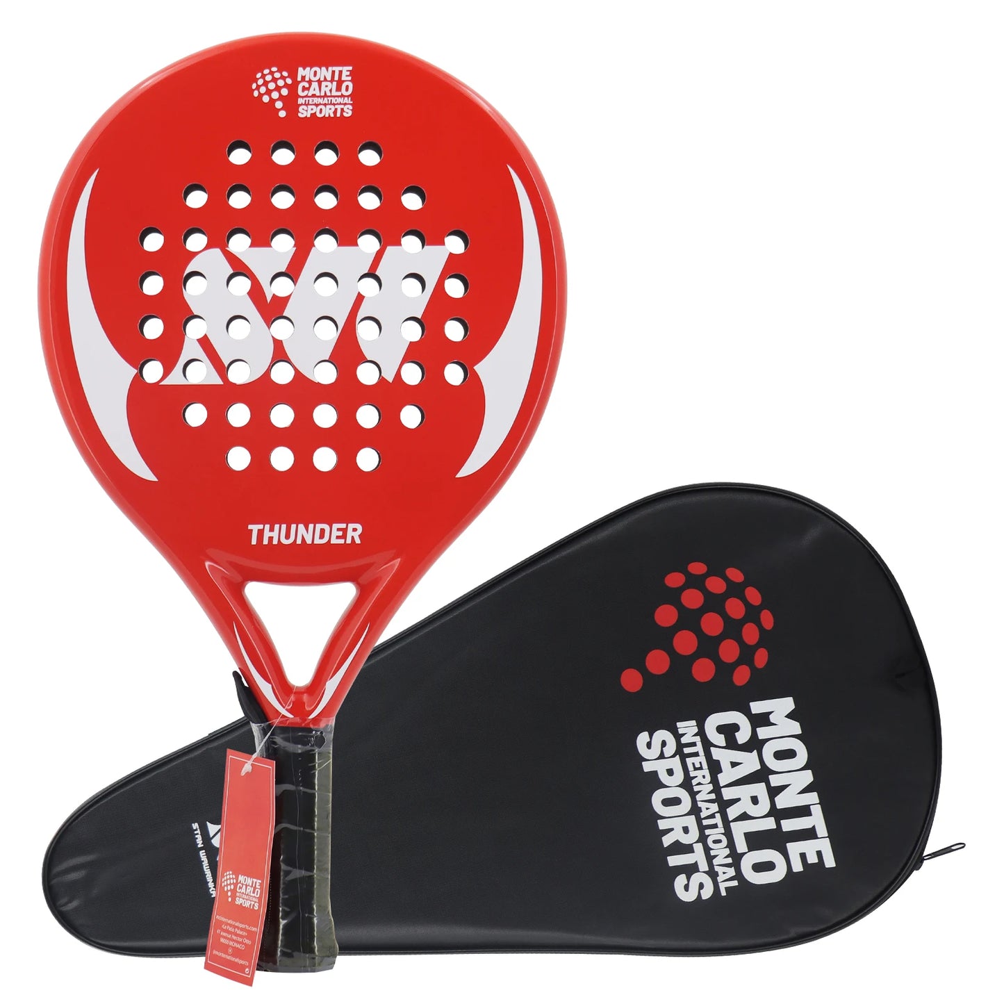 THUNDER Padel Racket – 3K/18K Carbon Fiber with EVA Soft Teach Rubber