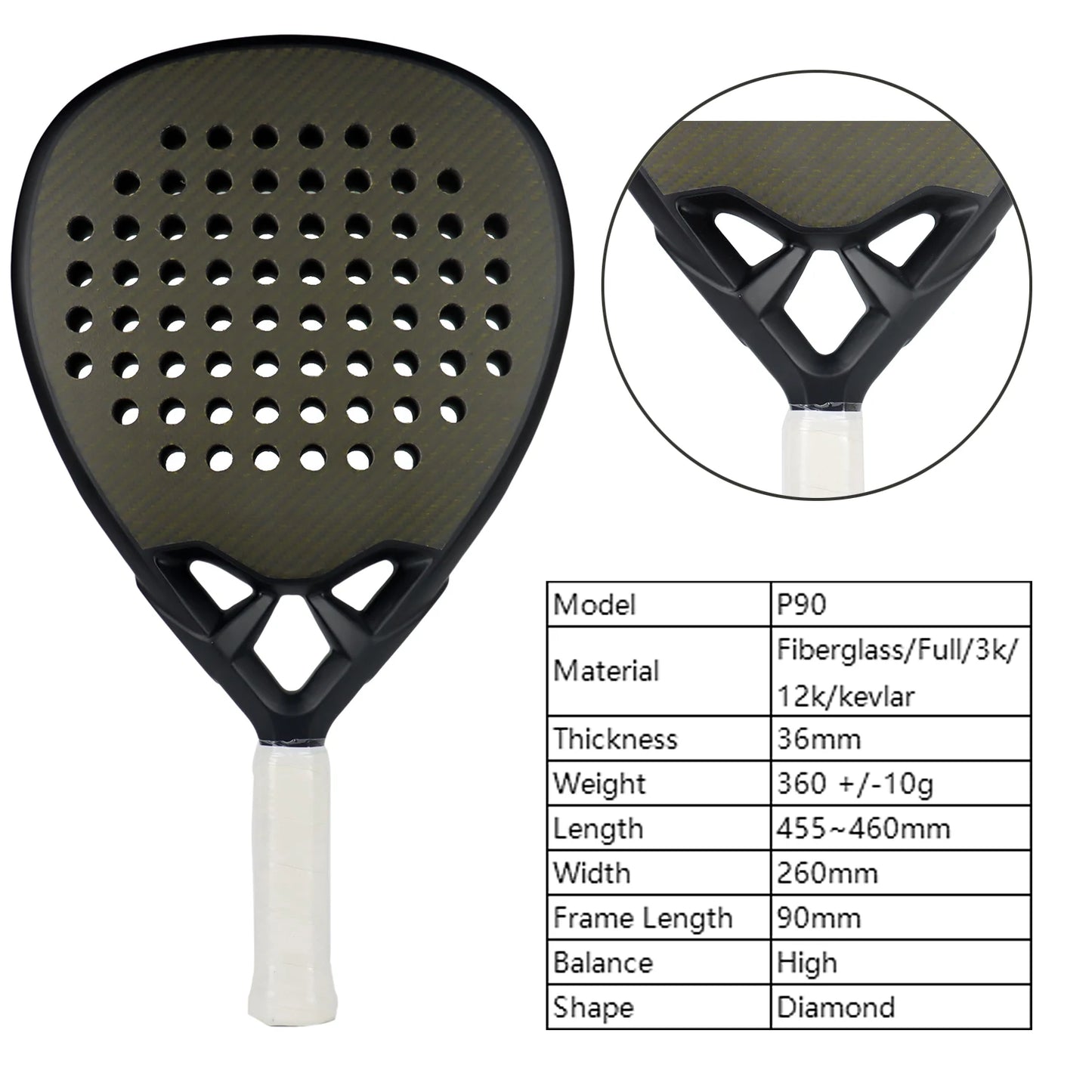 Carbon Fiber Padel Racket – Professional Tennis Paddle for Advanced Players
