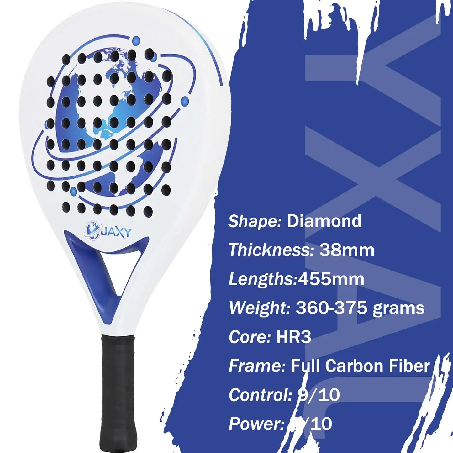 Padel Paddle Racket Full Carbon Fiber Surface with EVA Memory Flex Foam Core Padel Tennis Racquets Lightweight High Balance