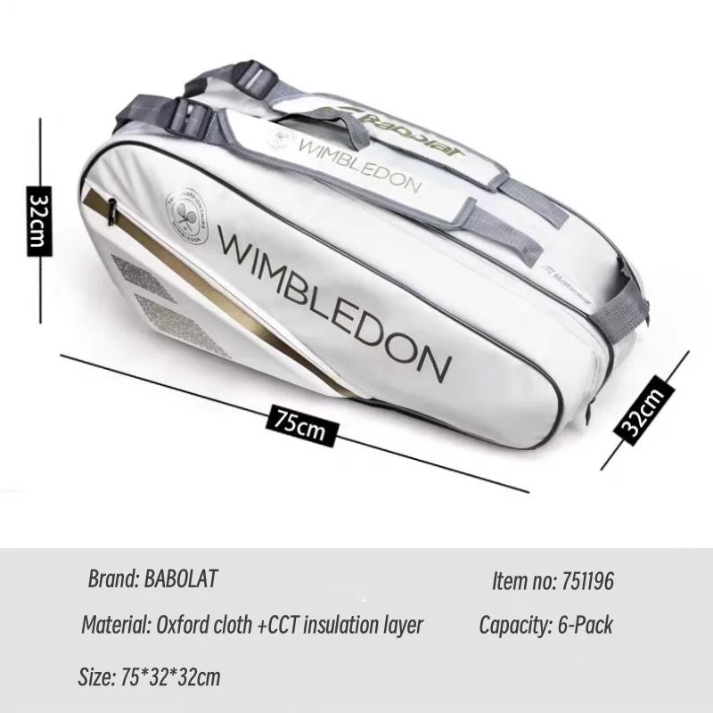Babolat Tennis Padel Rackets WIMBLEDON Large-capacity Tennis Backpack Sports Bag Beach Tennis Rackets Bag With Shoes Compartment
