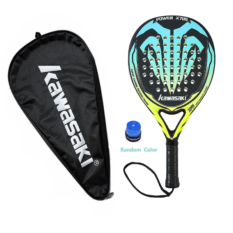 Kawasaki 2022 Padel Tennis Racket – Carbon & Glass Fiber Face with Soft EVA Core + Bag & Accessories