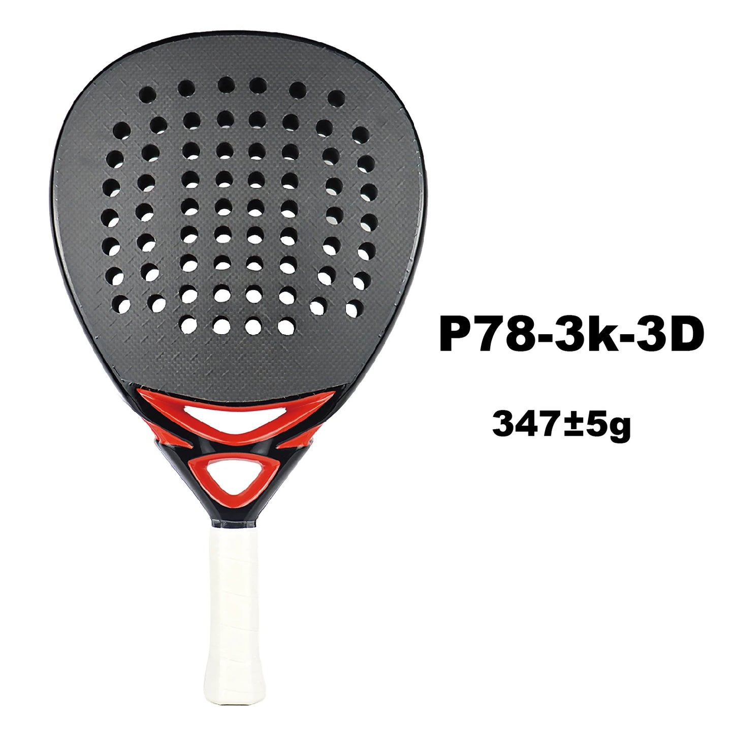 3K Black Padel Racket Carbon Fiber Surface with EVA Memory Elastic Foam Core Padel Tennis Racket, Lightweight 2 Pieces 50% Off