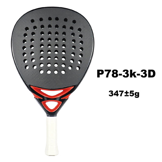 3K Black Padel Racket Carbon Fiber Surface with EVA Memory Elastic Foam Core Padel Tennis Racket, Lightweight 2 Pieces 50% Off