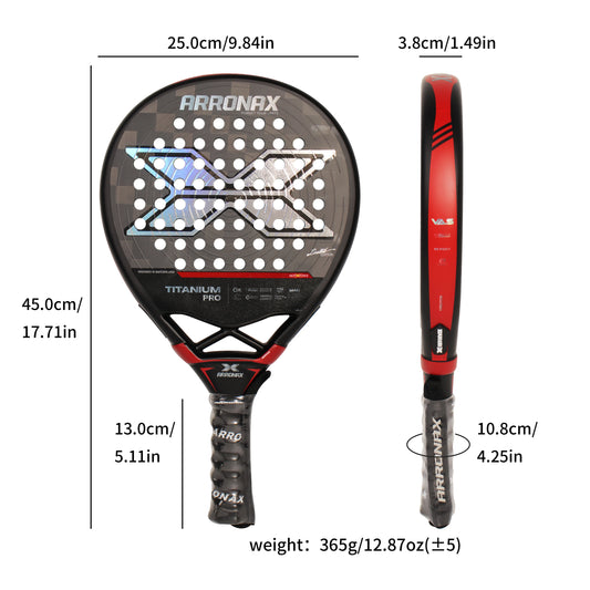 Arronax Professional Custom 2025 AT10 Luxury 18K Padel Tennis Rackets with EVA Core Pelotas De Padel for Padel Players