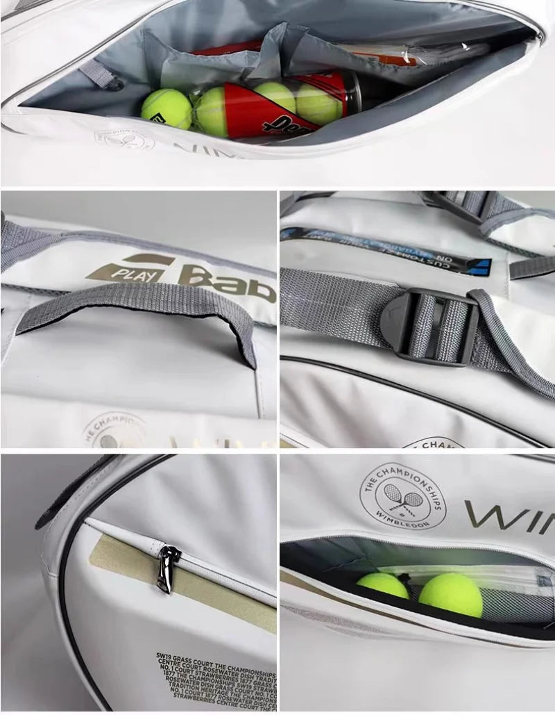 Babolat Tennis Padel Rackets WIMBLEDON Large-capacity Tennis Backpack Sports Bag Beach Tennis Rackets Bag With Shoes Compartment