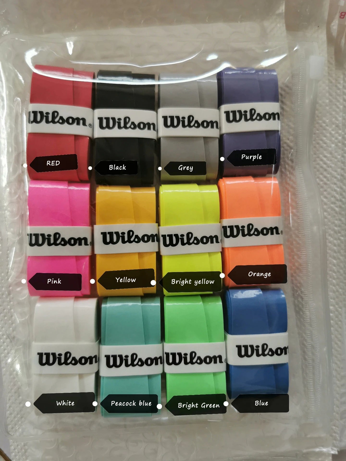 12PCS Wilson Tennis Racket Overgrip Sweat Band Absorption Grip PU Badminton Racket Handle Grip Tennis Griptape Padel Racket Grip