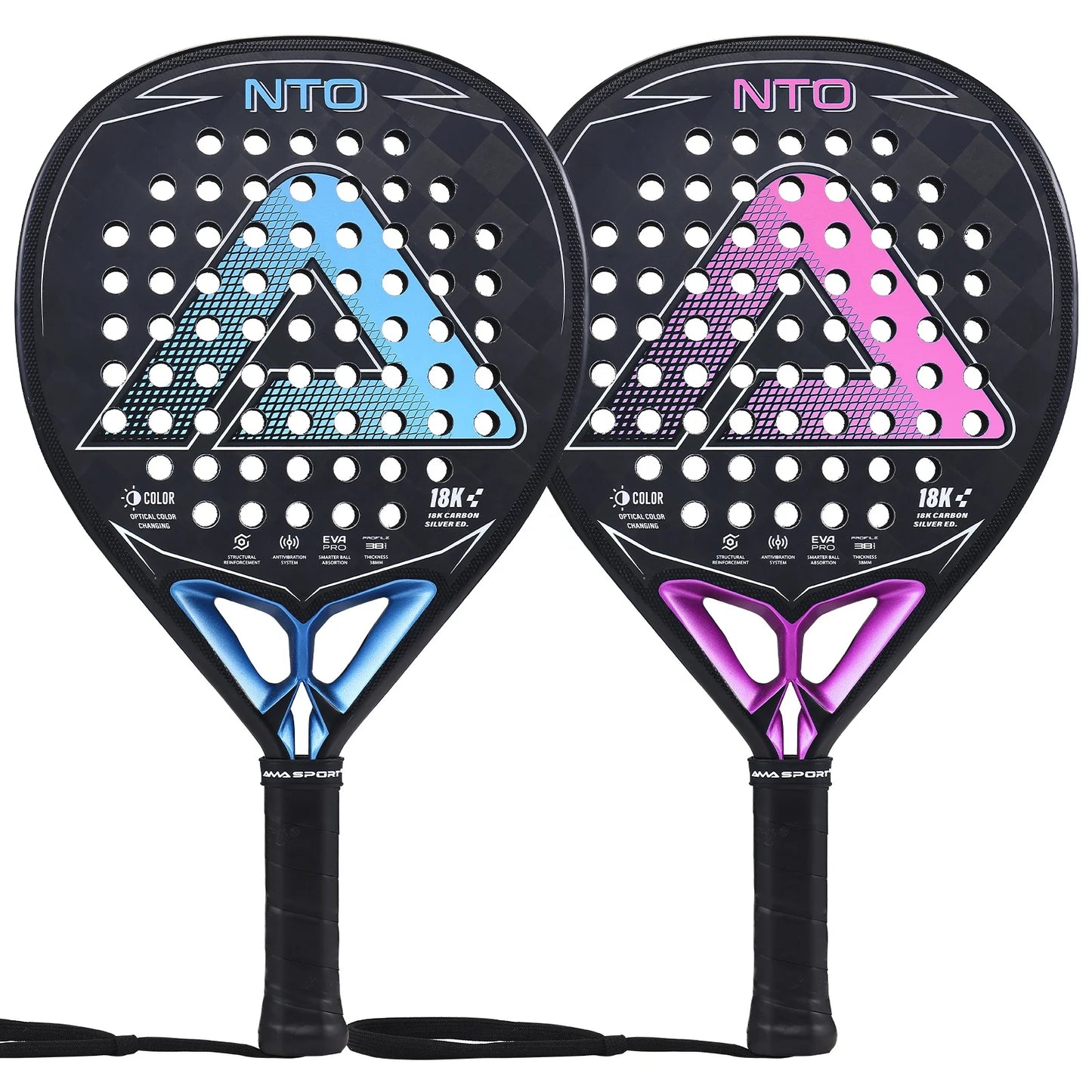 AMA SPORT RTS Top Quality Professional Titanium Carbon Durable 18k Carbon Padel Tennis Rackets
