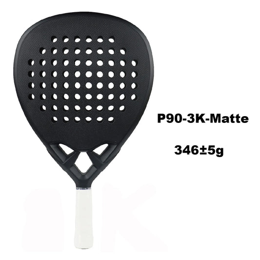 3K Black Padel Racket Carbon Fiber Surface with EVA Memory Elastic Foam Core Padel Tennis Racket, Lightweight 2 Pieces 50% Off