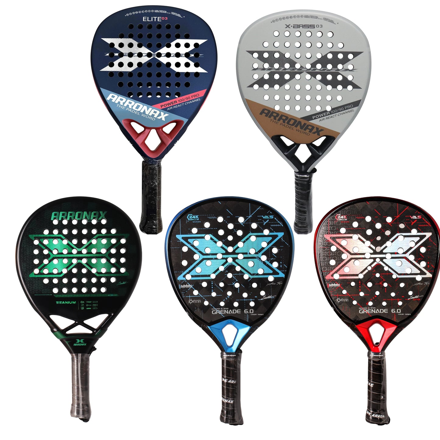 Arronax New Tennis Padel Racket Paddle Racquet EVA Soft 100% Carbon Fiber 3D Hexgon Padel Paddle for Beginner without Cover Bag