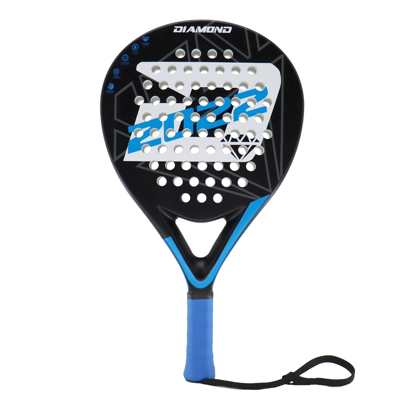 DIAMOND 2022 Padel Tennis Racket Set – Carbon Fiber Diamond Shape with EVA Memory Core & Balls (Set of 2)