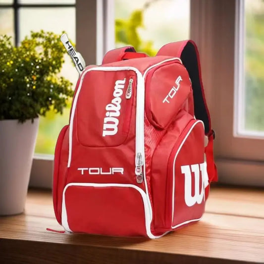 Wilson Tennis Bag Holds 2 Tennis Rackets Tennis Backpack Daily Portable Court Racket Bag Men Women Padel Sports Backpack