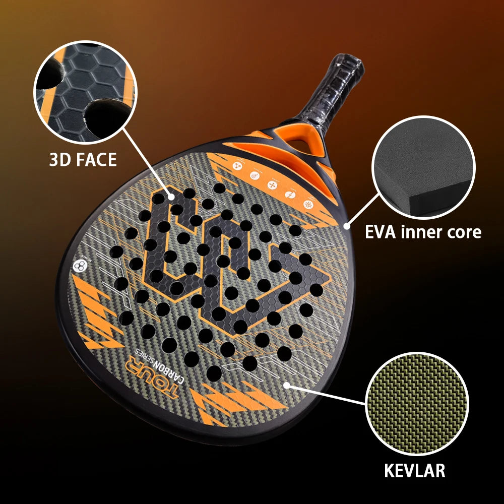 TOUR Beach Tennis Padel Racket – Kevlar Surface with EVA Memory Foam Core