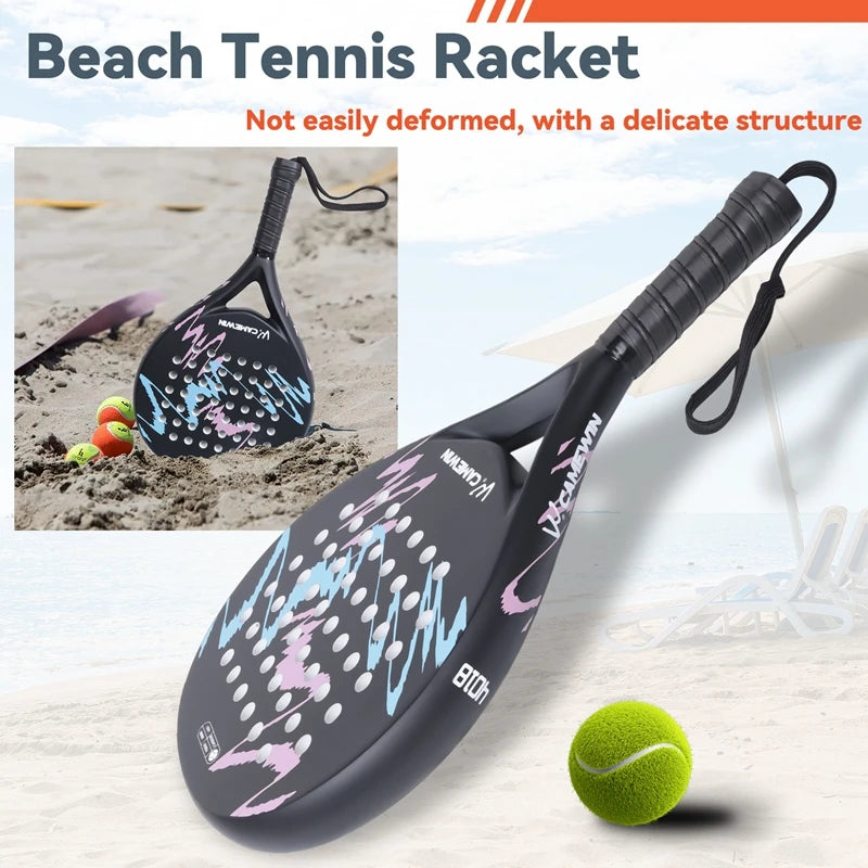 AED4-CAMEWIN 4018 Padel Racket Tennis Carbon Fiber Soft EVA Face Tennis Paddle Racquet Racket With Padle Bag Cover