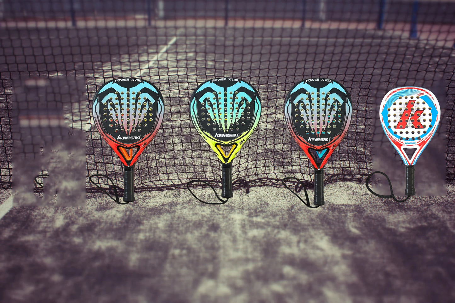 Kawasaki 2022 Padel Tennis Racket – Carbon & Glass Fiber Face with Soft EVA Core + Bag & Accessories