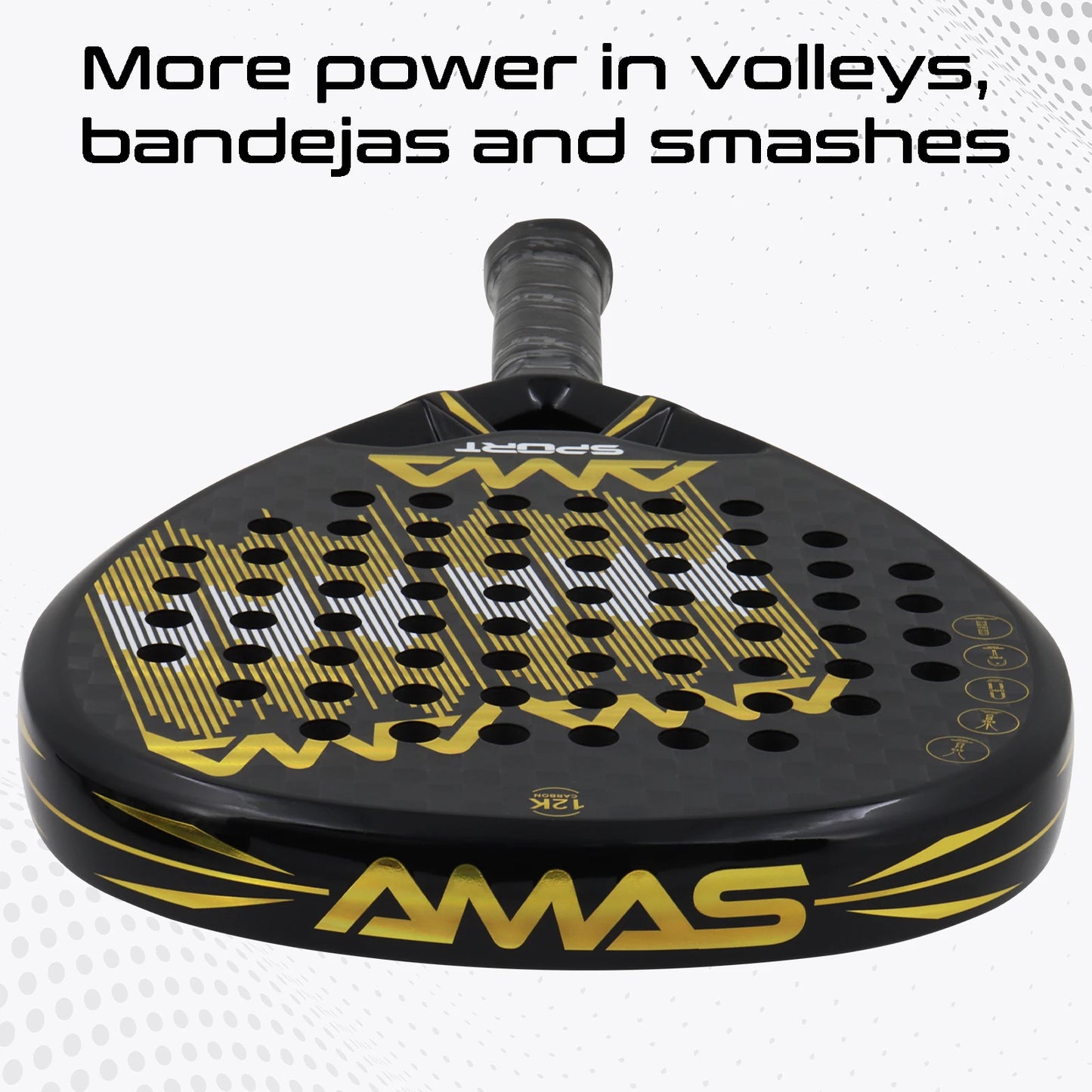 AMA SPORT Padel Racket 12K Carbon Fiber Eva Core Soft Memory High Balance Outdoor Sports Professional Paddle Racquet