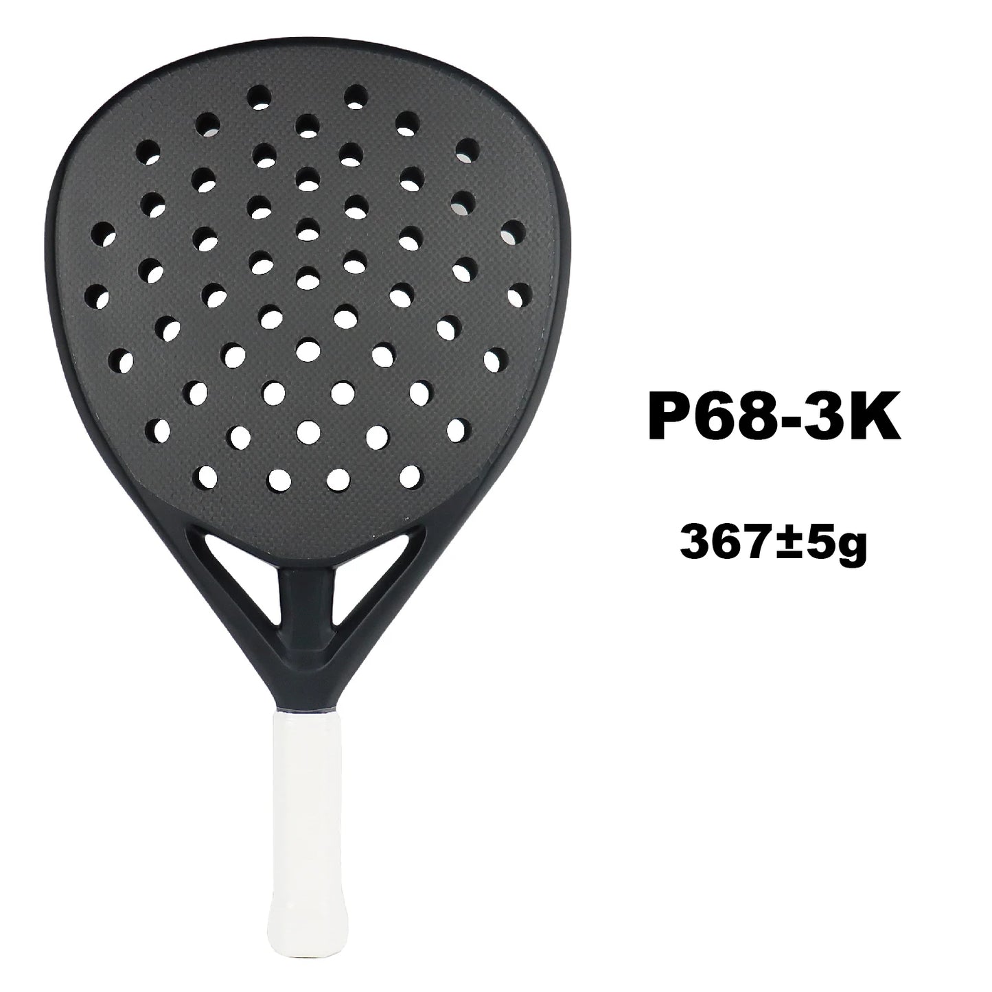 3K Black Padel Racket Carbon Fiber Surface with EVA Memory Elastic Foam Core Padel Tennis Racket, Lightweight 2 Pieces 50% Off