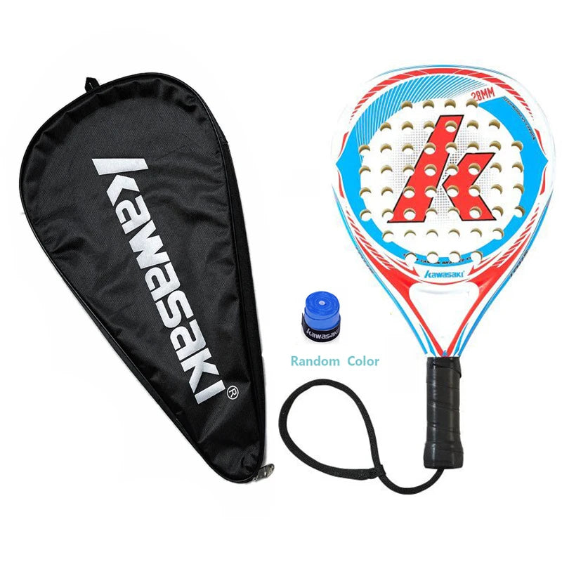 Kawasaki 2022 Padel Tennis Racket – Carbon & Glass Fiber Face with Soft EVA Core + Bag & Accessories