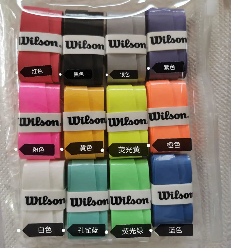 12PCS Wilson Tennis Racket Overgrip Sweat Band Absorption Grip PU Non-slip Racket Handle Grip Tennis Griptape Padel Grip PRO