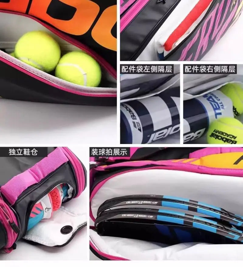 Original Babolat Tennis Racket Backpack PURE AERO RAFA Series Tennis Bag 3/12-Pack Padel Racket Badminton Raquete Tenis Bag