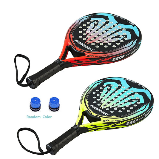 Kawasaki 2022 Padel Tennis Racket – Carbon & Glass Fiber Face with Soft EVA Core + Bag & Accessories