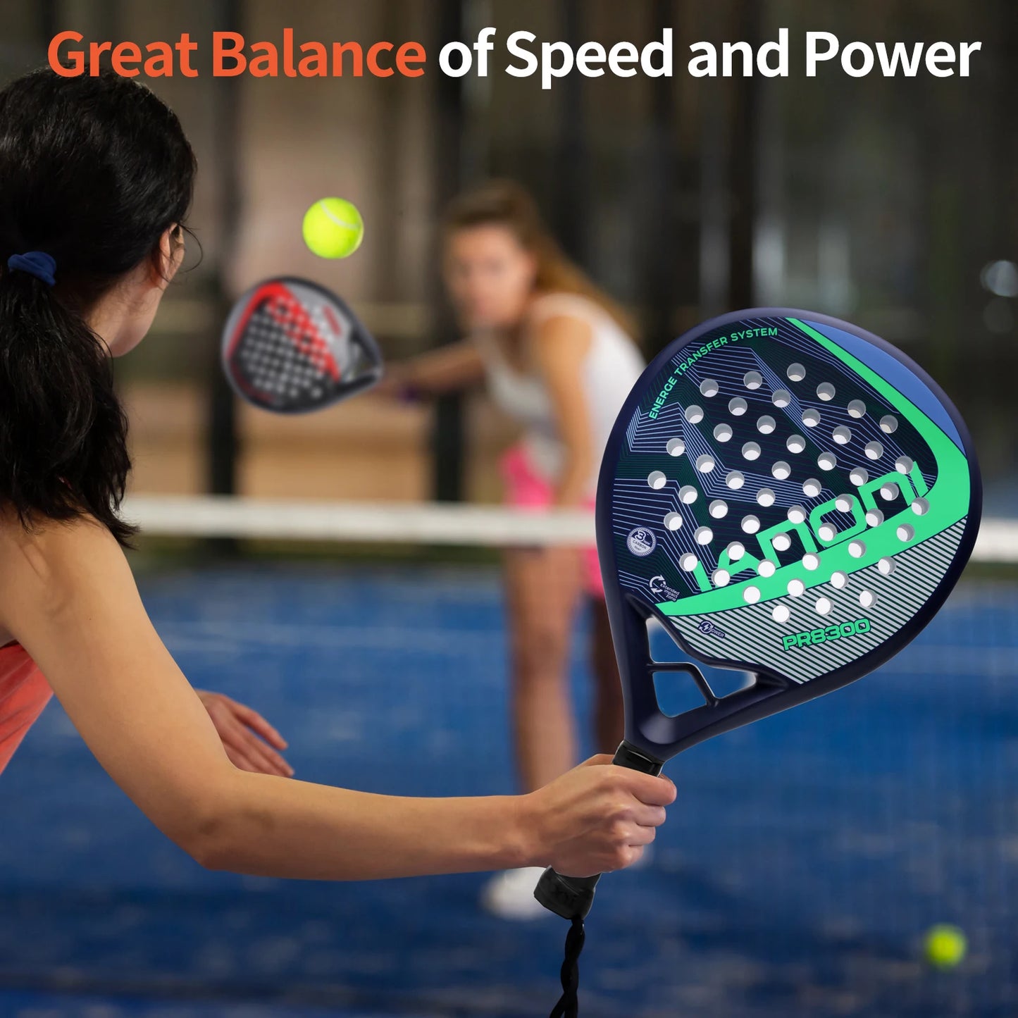 IANONI Padel Racket – Carbon Fiber Surface with EVA Memory Flex Foam Core