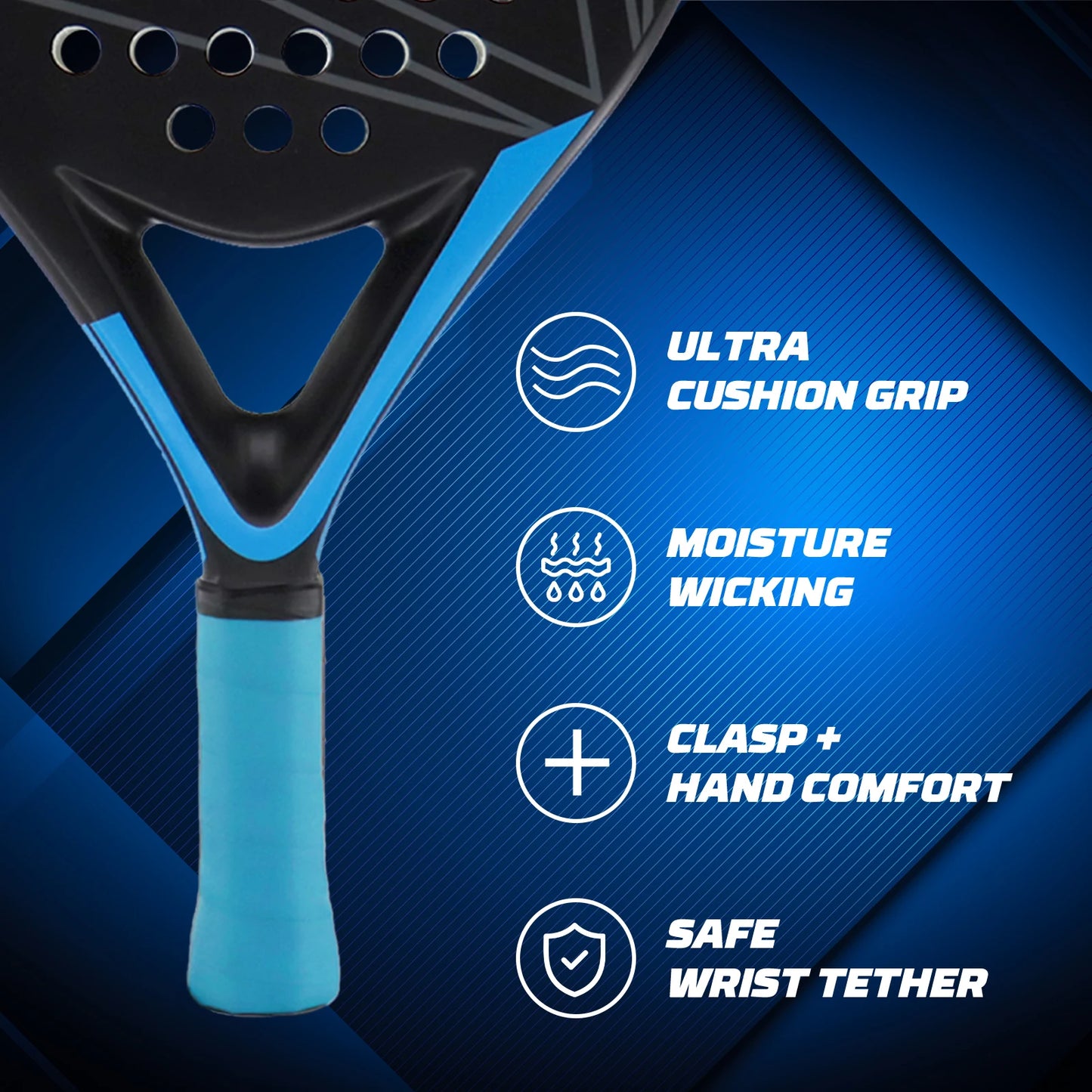 DIAMOND 2022 Padel Tennis Racket Set – Carbon Fiber Diamond Shape with EVA Memory Core & Balls (Set of 2)