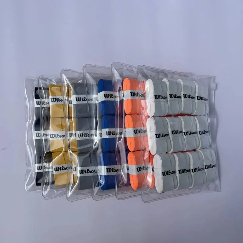 12PCS Wilson Tennis Racket Overgrip Sweat Band Absorption Grip PU Badminton Racket Handle Grip Tennis Griptape Padel Racket Grip