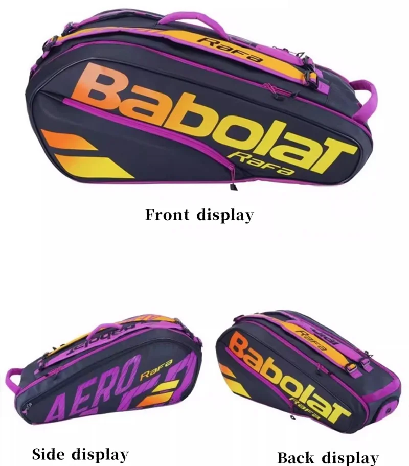 Original Babolat Tennis Racket Backpack PURE AERO RAFA Series Tennis Bag 3/12-Pack Padel Racket Badminton Raquete Tenis Bag
