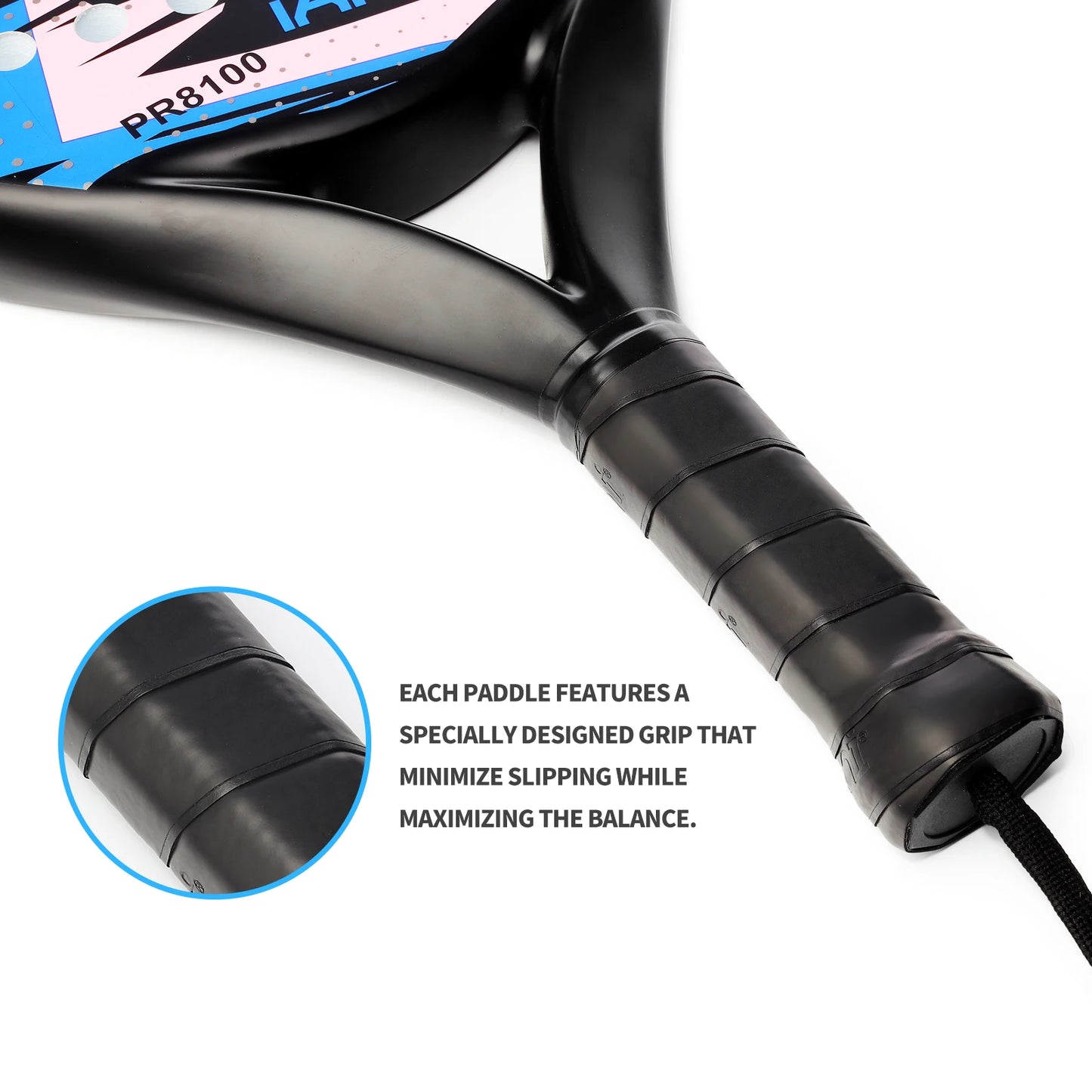 IANONI Padel Racket – Carbon Fiber Surface with EVA Memory Flex Foam Core