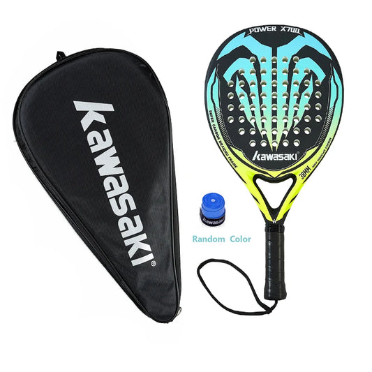 Kawasaki 2022 Padel Tennis Racket – Carbon & Glass Fiber Face with Soft EVA Core + Bag & Accessories