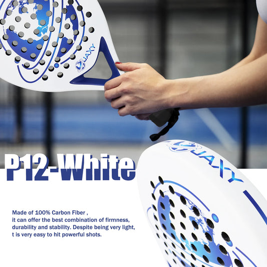 Padel Paddle Racket Full Carbon Fiber Surface with EVA Memory Flex Foam Core Padel Tennis Racquets Lightweight High Balance