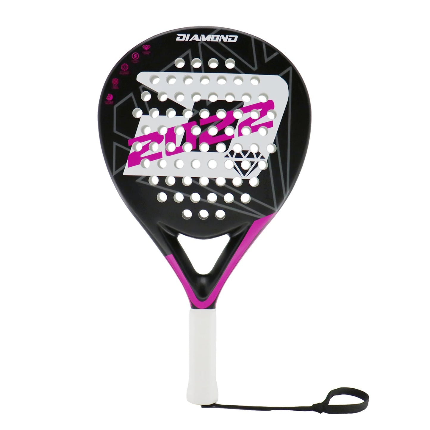 DIAMOND 2022 Padel Tennis Racket Set – Carbon Fiber Diamond Shape with EVA Memory Core & Balls (Set of 2)