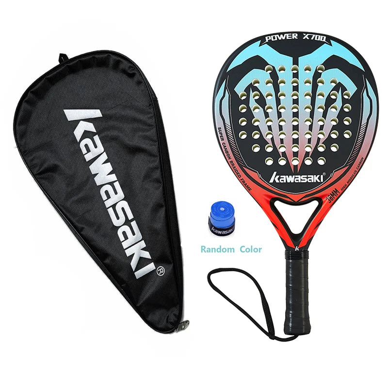 Kawasaki 2022 Padel Tennis Racket – Carbon & Glass Fiber Face with Soft EVA Core + Bag & Accessories