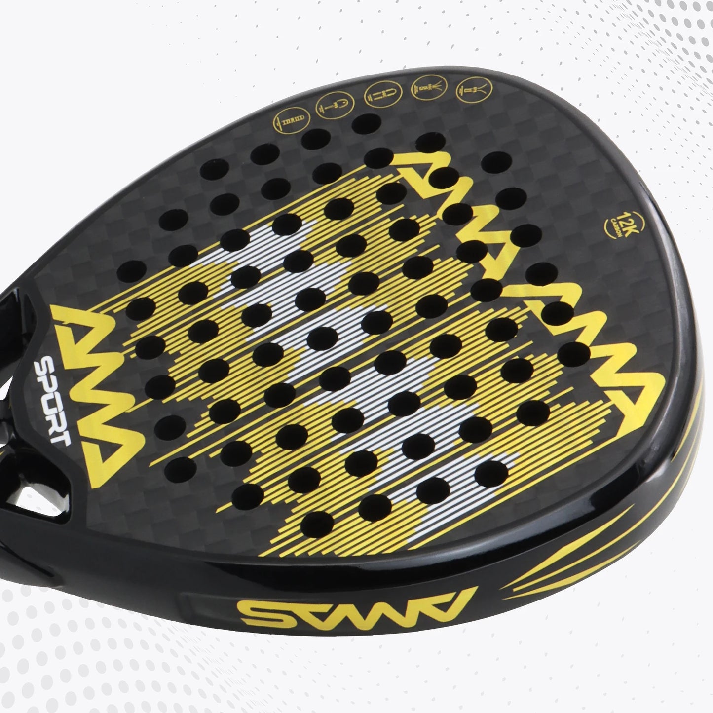 AMA SPORT Padel Racket 12K Carbon Fiber Eva Core Soft Memory High Balance Outdoor Sports Professional Paddle Racquet