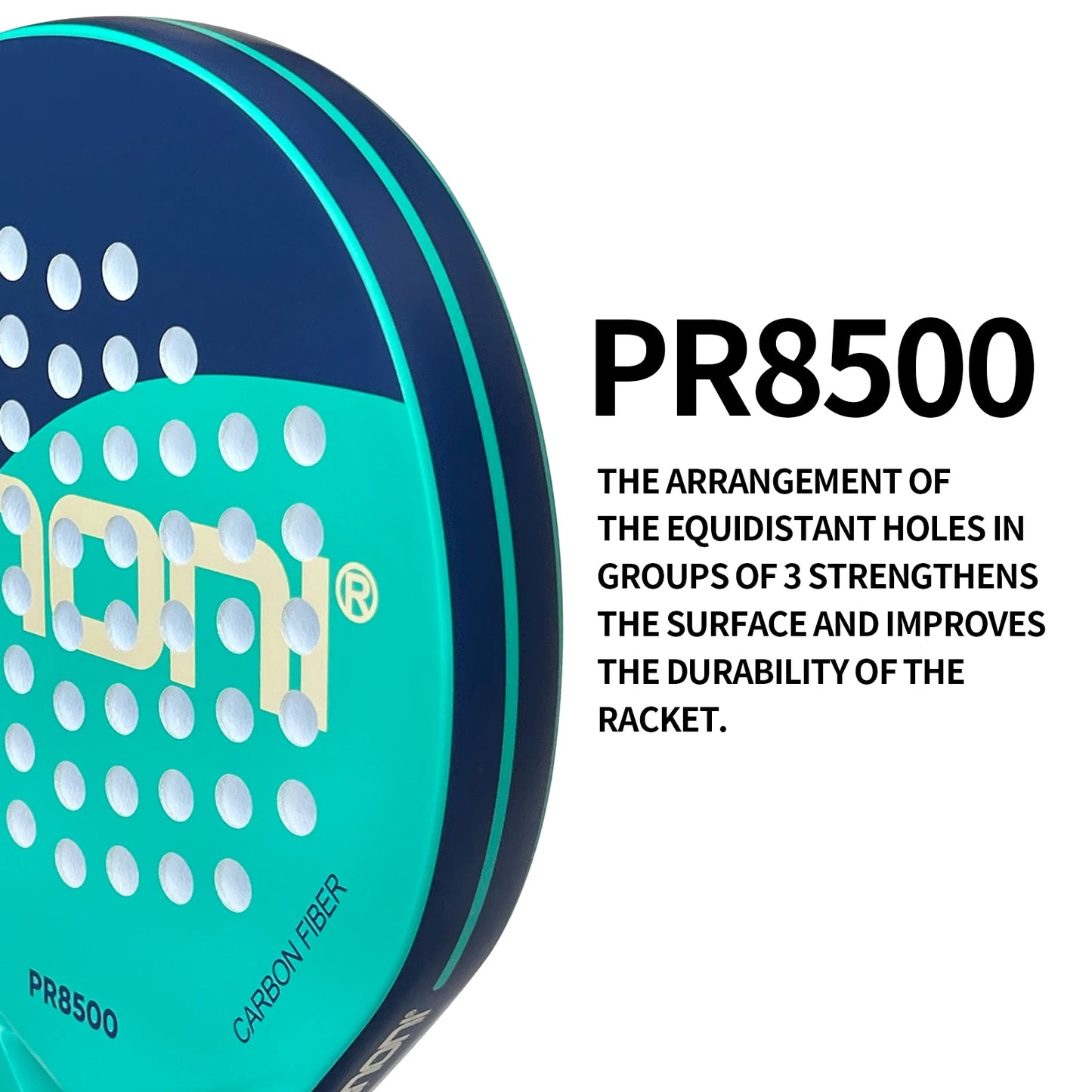 Padel Racket - Carbon Fiber Surface with EVA Memory Flex Foam Core