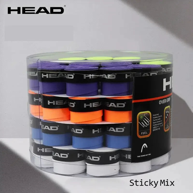 60pcs/lot HEAD Tennis Overgrip Padel Racket Single Tenis Grip Tape Anti Slip Outdoor Training Sweatband Badminton Accessories