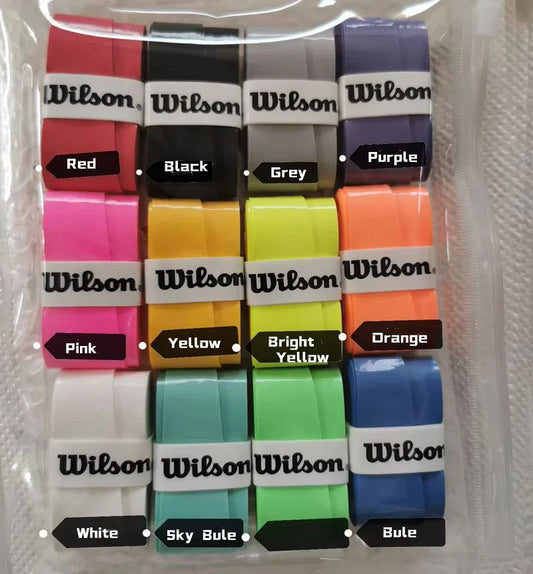 12PCS Wilson Tennis Racket Overgrip Sweat Band Absorption Grip PU Non-slip Racket Handle Grip Tennis Griptape Padel Grip PRO