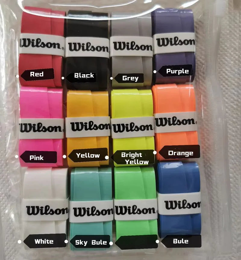 12PCS Wilson Tennis Racket Overgrip Sweat Band Absorption Grip PU Non-slip Racket Handle Grip Tennis Griptape Padel Grip PRO