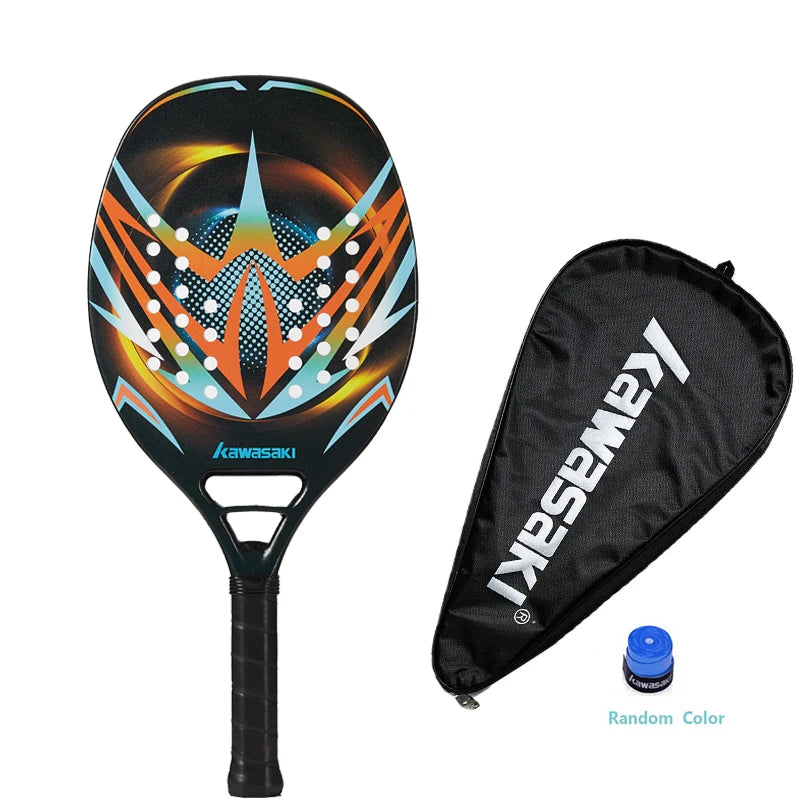 Kawasaki 2022 Padel Tennis Racket – Carbon & Glass Fiber Face with Soft EVA Core + Bag & Accessories