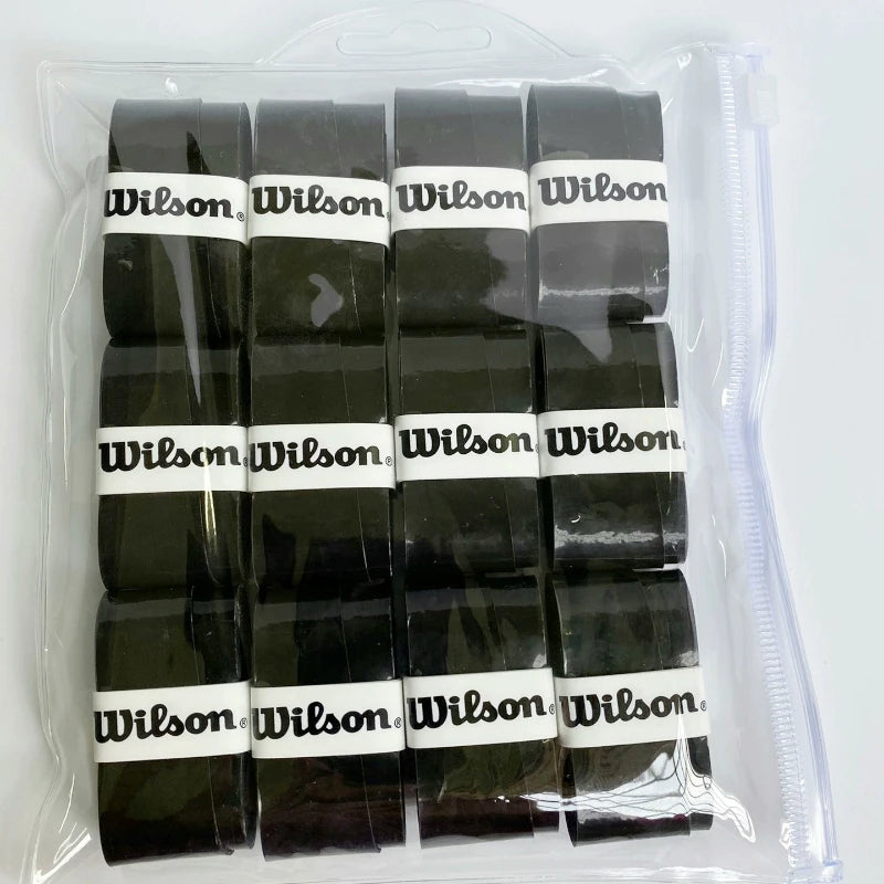 12PCS Wilson Tennis Racket Overgrip Sweat Band Absorption Grip PU Badminton Racket Handle Grip Tennis Griptape Padel Racket Grip